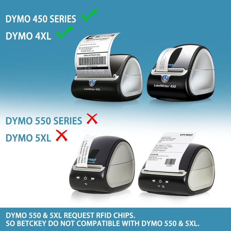 BETCKEY - Compatible DYMO 30252 (1-1/8" x 3-1/2") Address & Barcode Labels - Compatible with DYMO Labelwriter 450, 4XL & Zebra Printers[2 Rolls/700 Labels, Yellow] - Image 2